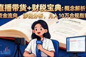 （16444期）直播带货+财税宝典：概念解析、资金流向、涉税分析，月入10万合规指南